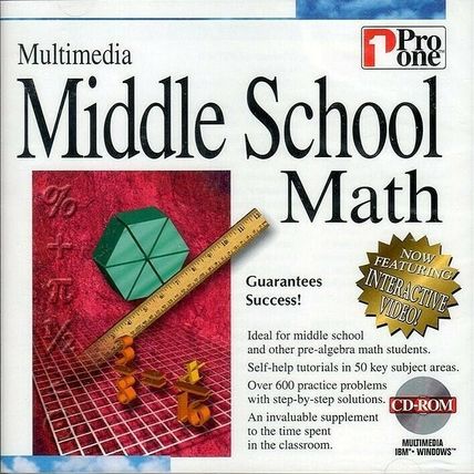 Middle School Math Review (PC-CD, 1997) for Windows 3.1/95 - NEW CD in SLEEVE