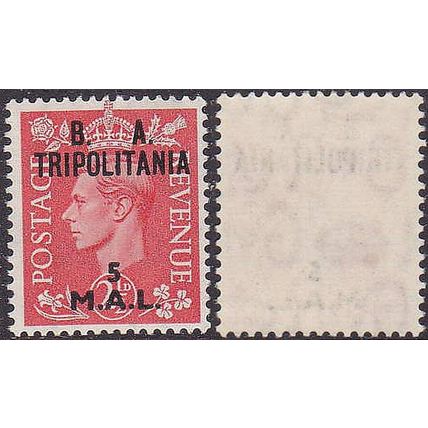 B.. A. TRIPOLITANIA 1951 KGVI 5 MAL On 2½D pale scarlet SG T31 - VFMNH