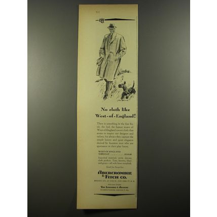 1954 Abercrombie & Fitch West-of-England Topcoat Advertisement