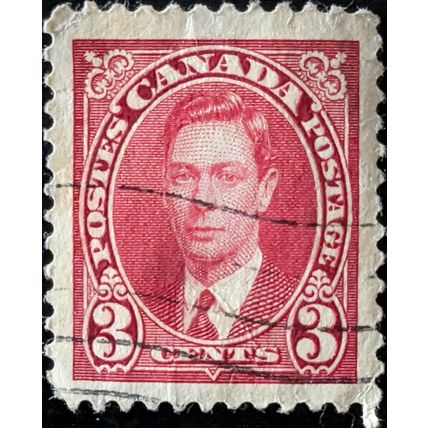 Stamp Canada SG359 1937 3c King George VI Used