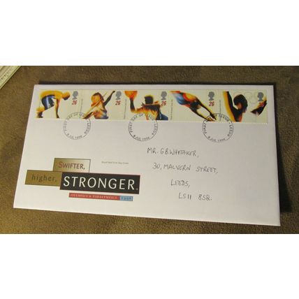 1996 GB FDC Cover - Olympic / Paralympic Games / sport - Leeds frank