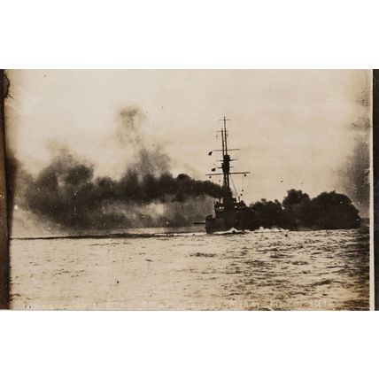 HMS Achilles WW1 Ship In Moray Scotland 1912 Real Photo Postcard