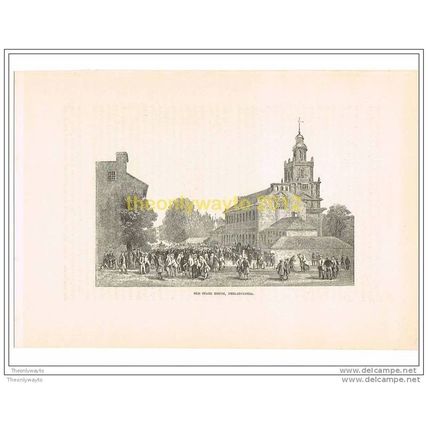 OLD STATE HOUSE, PHILADELPHIA, USA, Illustration, c1870