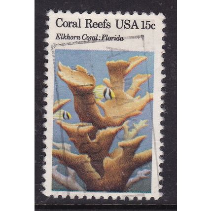 United States 1980 Elkhorn Coral 15c Fine Used SG 1801 VGC
