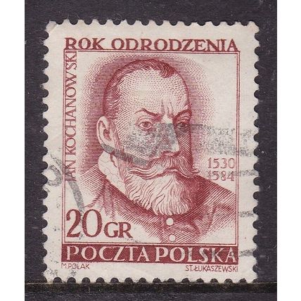 Poland 1953 Jan Kochanowski 20g Fine Used SG 828 VGC