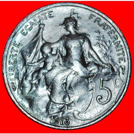 Ⰶ LIBERTY (1897-1921): FRANCE ★ 5 CENTIMES 1913! ★LOW START★NO RESERVE