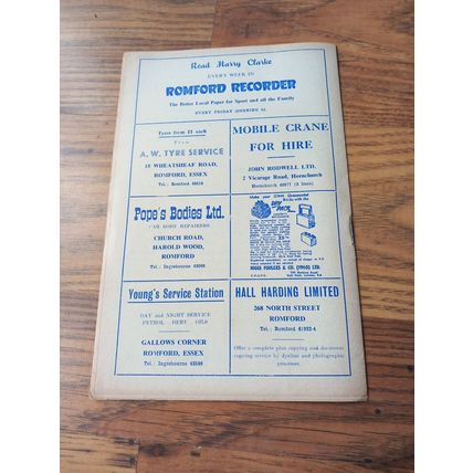 1962/63 Romford vs Dartford - Southern League ** FREE P&P **