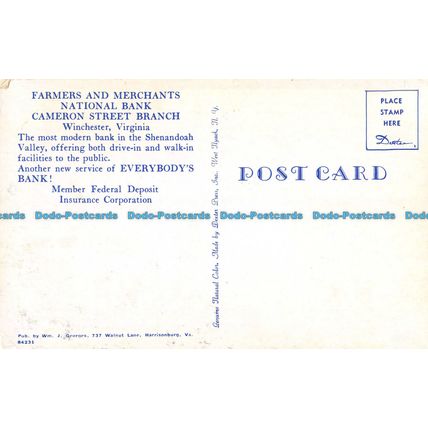 R054361 Farmers and Merchants National Bank Cameron Street Branch. Winchester. V