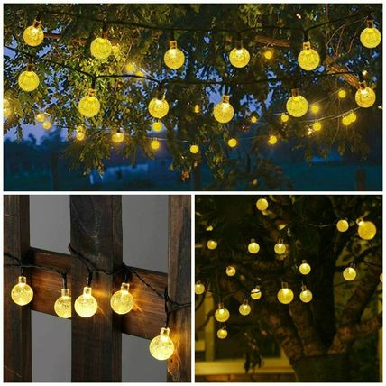 LED Ball Solar Light Party Fairy Outdoor Retro Ball String Lights Patio Garden