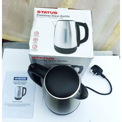 NEW STAINLESS STEEL ELECTRIC KETTLE 1.7 Litre– 360 SWIVEL BASE – WATER INDICATOR