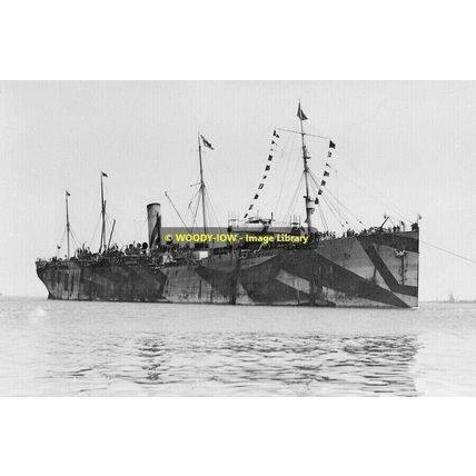 rp11645 - White Star Liner - Suevic built 1901 in dazzle paint - print 6x4