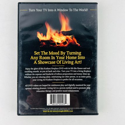Living Art - Radiant Fireplace 2 DVD HD Natural Sounds Ambiance