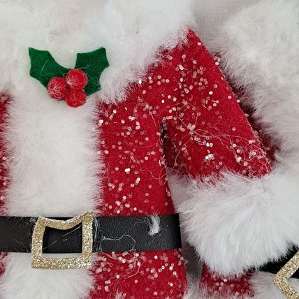 NEW Lot 3 SANTA SUITS 6" Christmas ORNAMENTS Holiday Time Mrs Claus Jacket