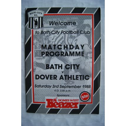 1988 programme Bath City v. Dover Athletic