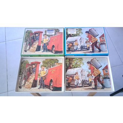 HELPFUL PEOPLE SERIES Wooden Jig-Saws (2 x 30 Piece Puzzles) VICTORY (1977)