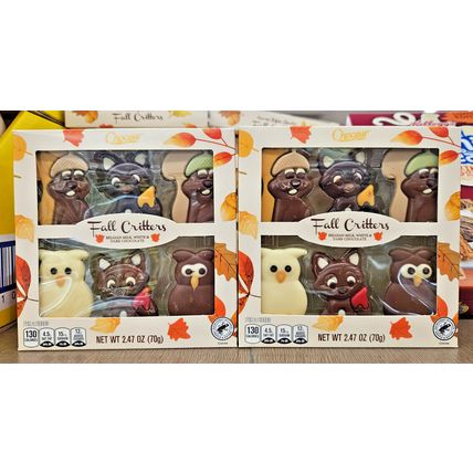 Choceur Fall Critters Belgian Milk, White & Dark Chocolate 2.47oz 70g (2 Boxes)