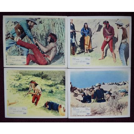 APACHE (1954) UK FOH / Lobby card set ***Burt Lancaster, Jean Peters***