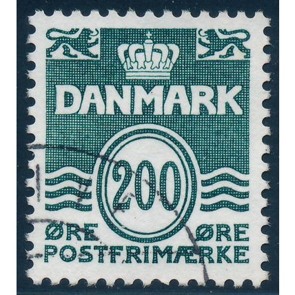 Denmark AFA 0772/Scott 693, 200ø green Wavy Lines type, VF used stamp
