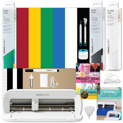 Cricut Joy Xtra Cutting Machine with Rainbow Smart Vinyl Sampler Packs and Tools