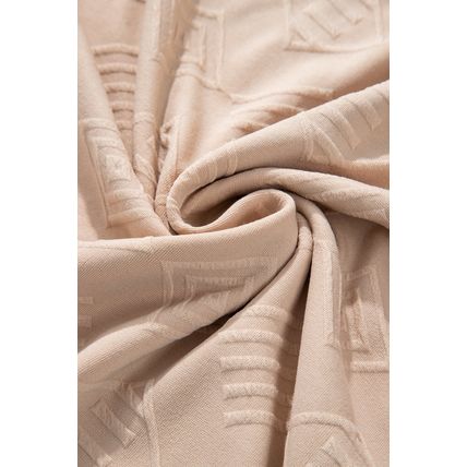 Parchment Plus Size Textured Drop Shoulder Crew Neck Sweatshirt