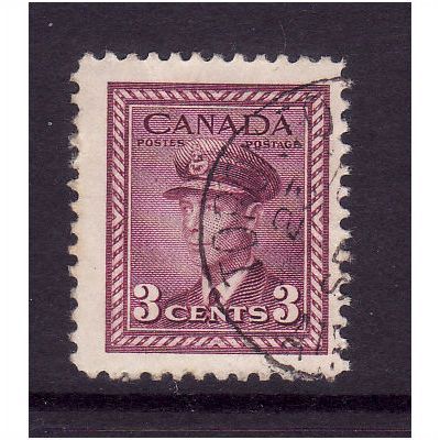 CANADA 1943 3c PURPLE SG 378 FINE USED