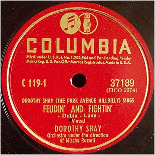 Columbia 78 #37189 - "Say That We're Sweethearts Again" - Dorothy Shay