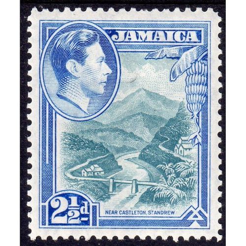 1938 JAMAICA Sg125 2½d GREENISH BLUE & ULTRAMARINE LIGHTLY M/MINT (G10)