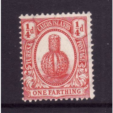CAICOS ISLAND 1921 SG 154 1/4d ROSE RED M / MINT