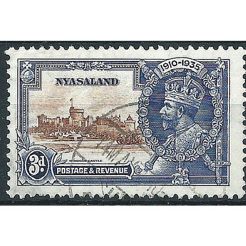 Nyasaland 1935 SG125 3d Brown & Deep Blue Silver Jubilee Fine Used .. ..