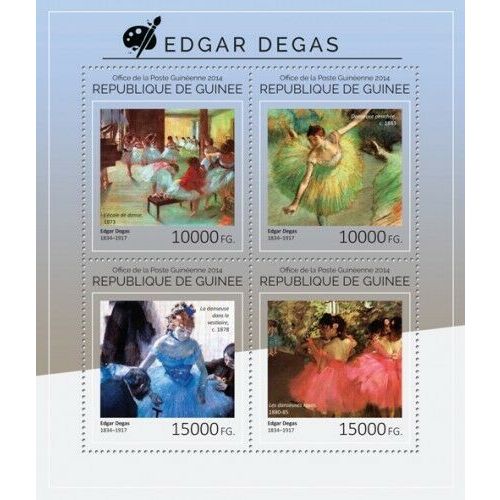 GUINEA 2014 SHEET MNH EDGAR DEGAS ART PAINTINGS ARTE PINTURAS PEINTURES 4