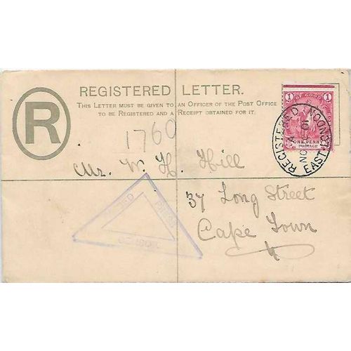 Cape of Good Hope, South Africa 1901 REGISTERED Postal Sta. Boer War
