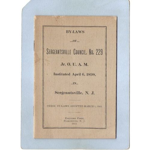 New Jersey Sergeantsville Booklet By-Laws Of Sergeantsville Council No 229~3337