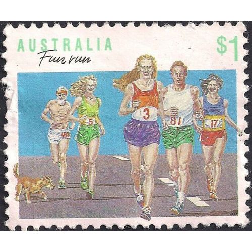 AUSTRALIA, Sports: Fun run, green 1990, $1