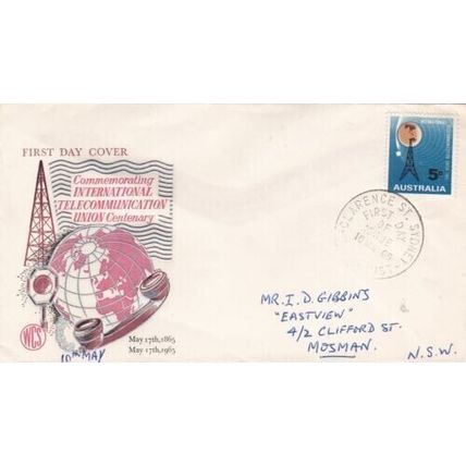 Australia 1965 ITU Centenary FDC Sydney cancel written VGC