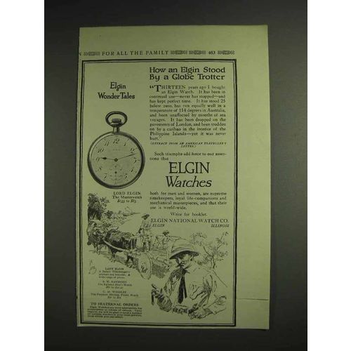 1914 Elgin Lord Elgin Watch Ad - By A Globe Trotter