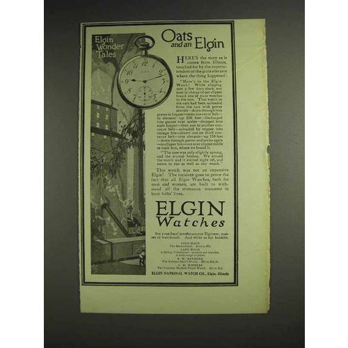 1914 Elgin Watch Ad - Oats and an Elgin