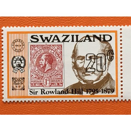 Swaziland 1979 Rowland Hill 20c 1933 1d Carmine Unmounted Mint NHM SG 324 stamp