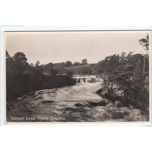 Salmon Leap Upper Teesdale Co Durham RP Postcard Local Publisher M Richardson