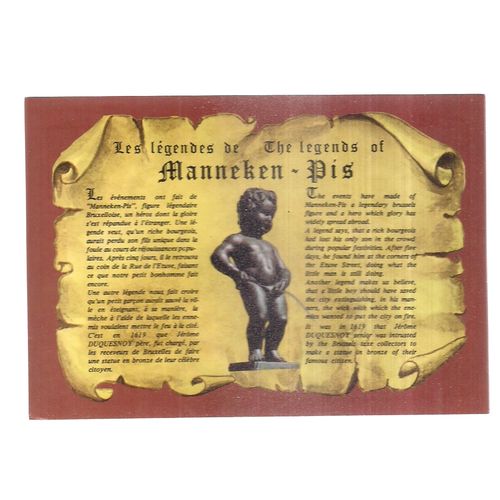 MANNEKEN - PIS, BRUXELLES, BRUSSELS . unused postcard =
