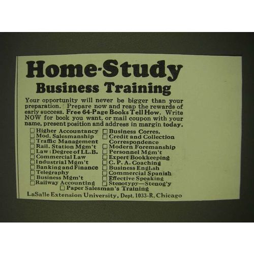 1931 LaSalle Extension University Ad - Home-study business training