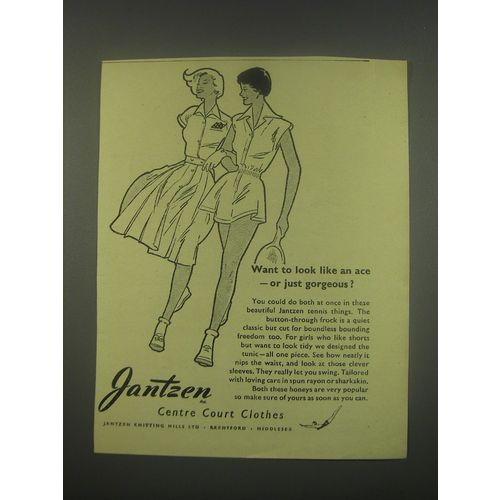 1949 Jantzen Centre Court Clothes Ad - Want to look like an ace