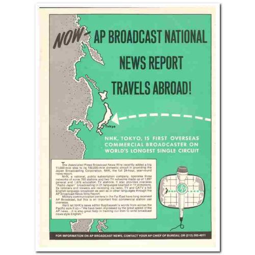 AP BROADCAST NEWS 1973 Japan Broadcasting Corp NHK media vintage ad