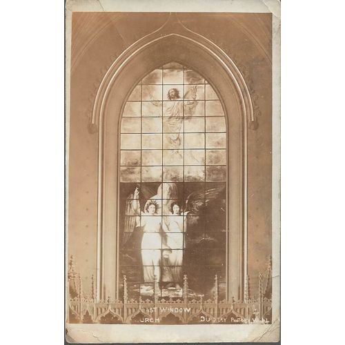 Dudley, W Midlands - St Thomas (Top Church) - East Window - postcard c.1910s