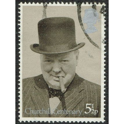 1974 Birth Centenary Winston Churchill 5 ½p Grey and Black SG963 FU