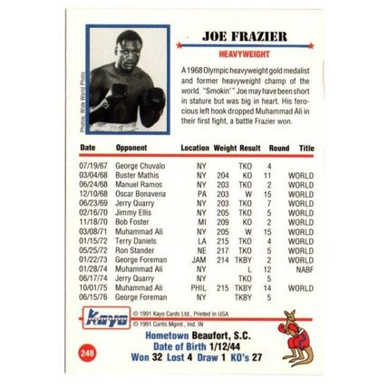 1991 Kayo Boxing Joe Frazier # 248