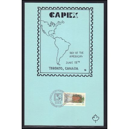 Card CAPEX '87 Day of the Americas June 18 Canada Stamp Box0138