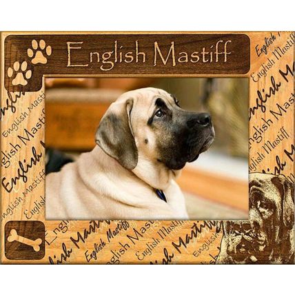 English Mastiff Laser Engraved Wood Picture Frame (5 x 7)