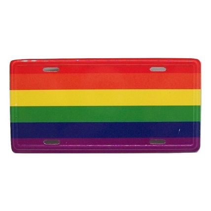 Pride Flag License Plate Novelty Fridge Magnet