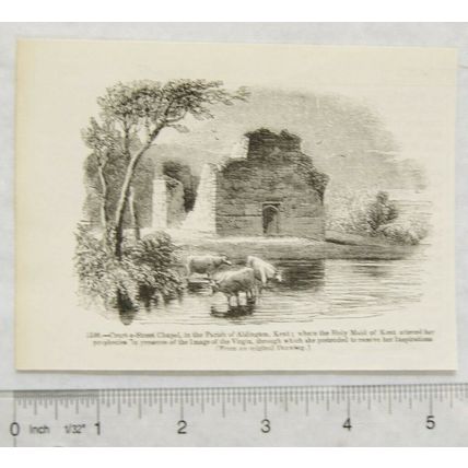1860s engraving - Court-a-Street Chapel, Aldington, Kent