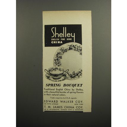 1952 Shelley Spring Bouquet China Ad - Shelley English fine bone china